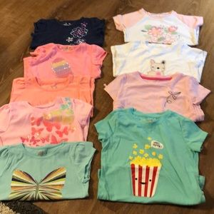 Lot of 9 Summer T’s. Girls 4T to 4/5